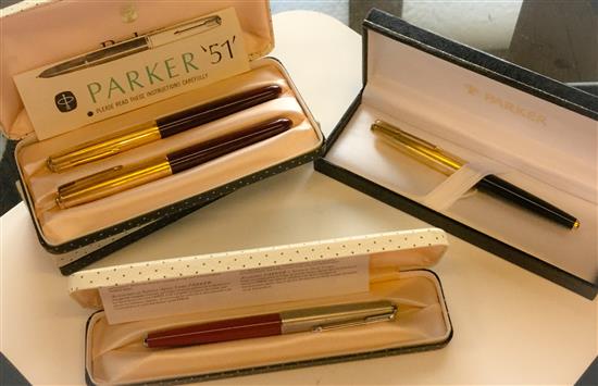 5 Parker pens